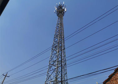 ASTM A36 Steel Communication Tower , Earthquake Resistance Radio / Mobile Network Tower